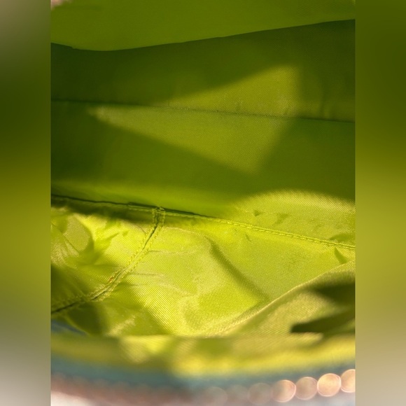 Franco Sarto Teal Blue Nylon Barrel Bag Shoulder Bag Handbag - Picture 7 of 11